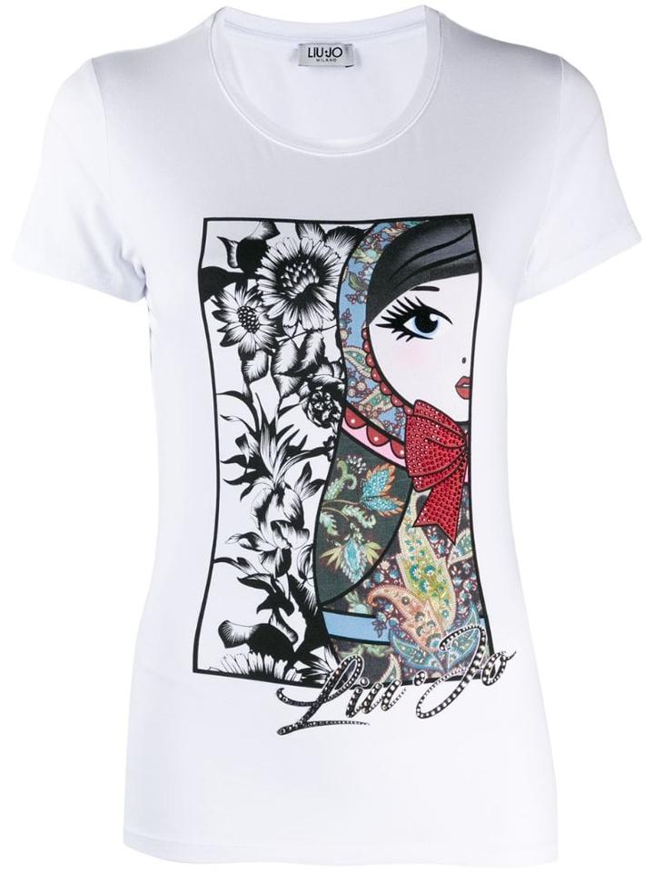 Liu Jo Russian Doll Print T-shirt - White
