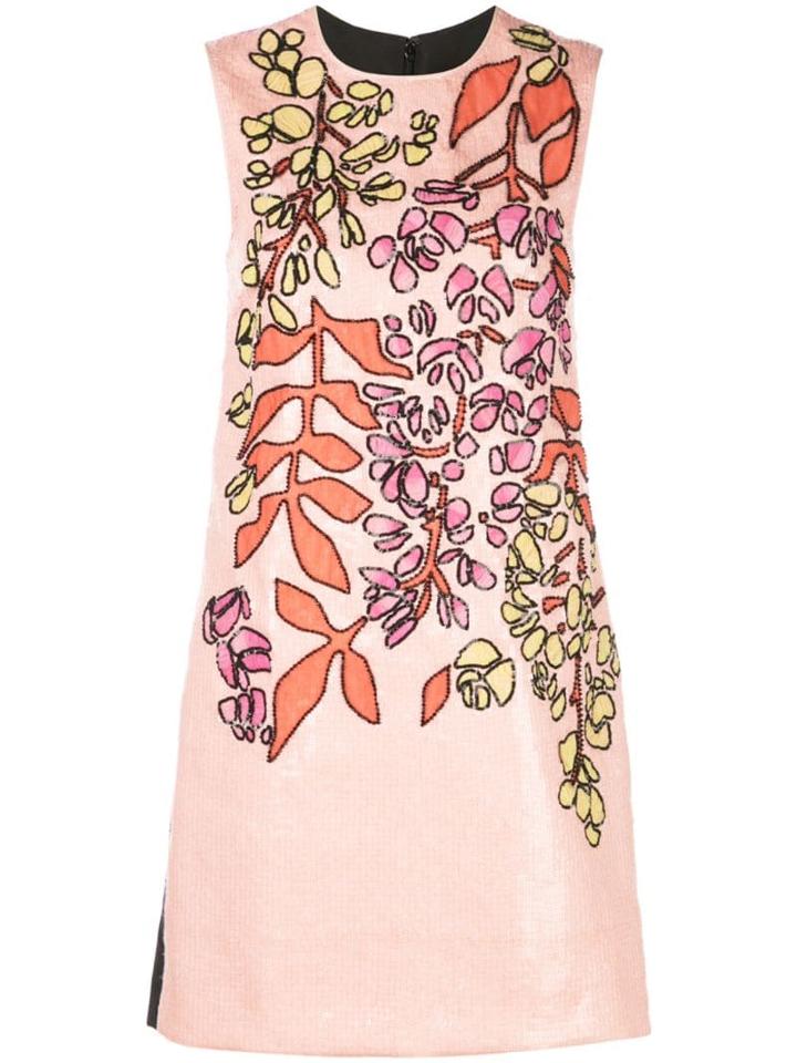 Carolina Herrera Embroidered Shift Dress - Pink