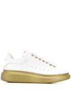 Alexander Mcqueen Glitter Sole Low Sneakers - White