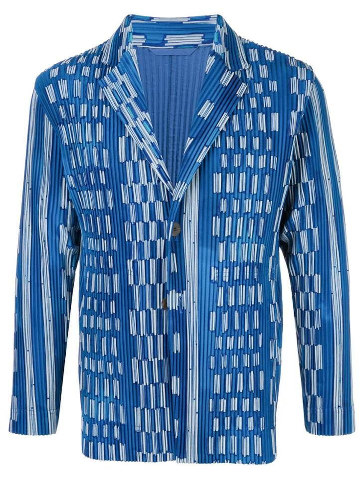 Homme Plissé Issey Miyake Ikat Jacket - Blue