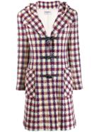 Chanel Vintage Hooded Plaid Midi Coat - Neutrals