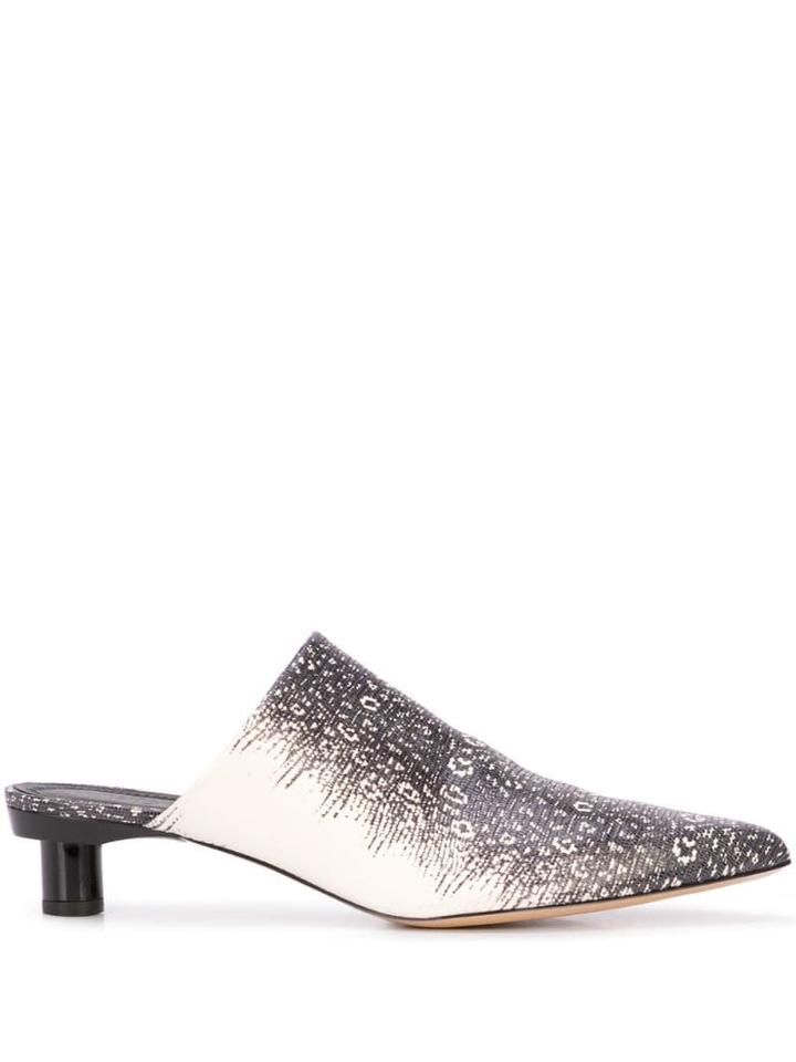 Tibi Juan Printed Mules - Black