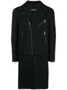 Neil Barrett Zippers Single Breasted Coat - Black