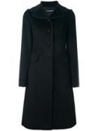 Dolce & Gabbana Single Breasted Coat, Women's, Size: 38, Black, Cashmere/silk/spandex/elastane