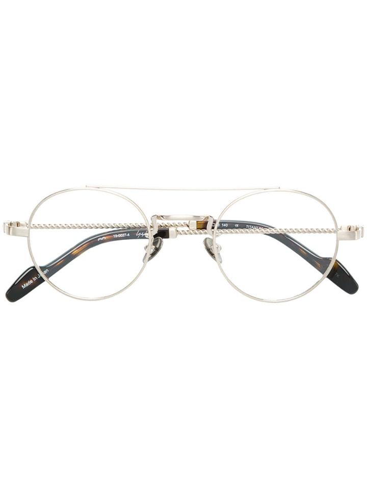 Yohji Yamamoto Aviator-style Glasses - Metallic