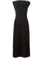 Yohji Yamamoto Vintage Fitted Boatneck Dress - Black