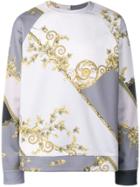 Versace Collection Gold Leaf Print Sweatshirt - Grey