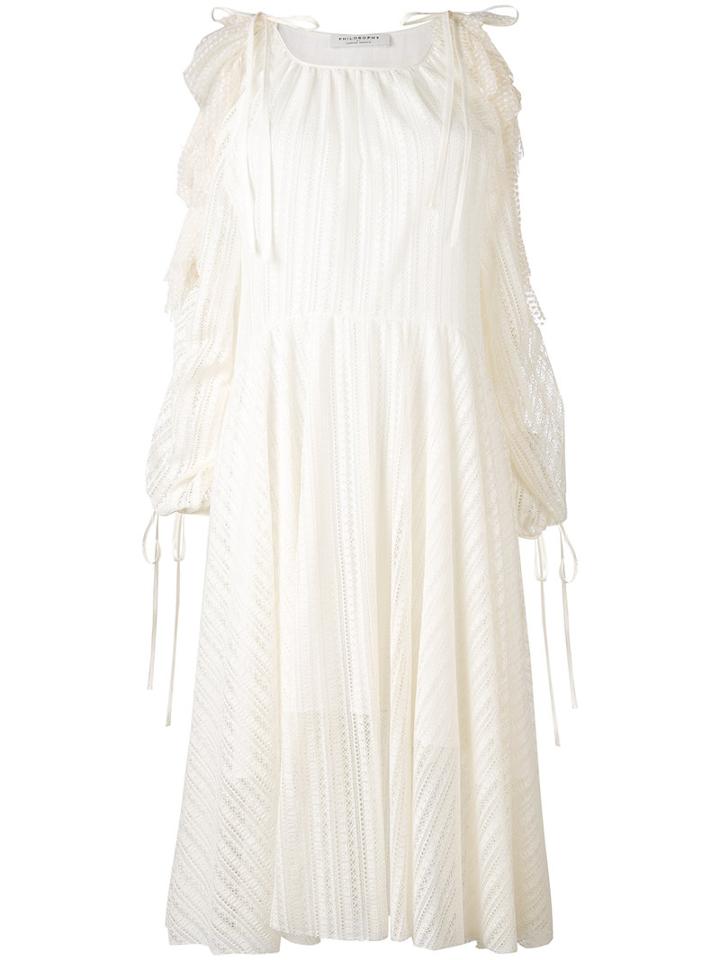 Philosophy Di Lorenzo Serafini - Cold Shoulder Dress - Women - Cotton/polyamide - 40, Women's, Nude/neutrals, Cotton/polyamide