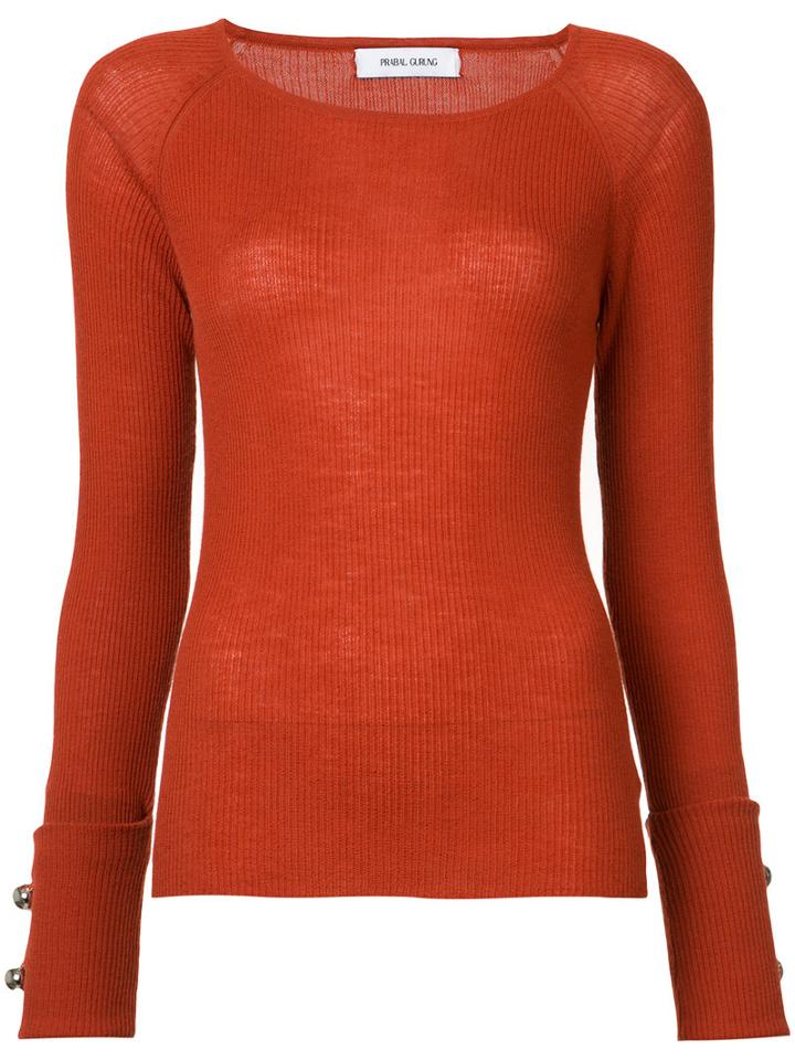 Prabal Gurung - Crew Neck Jumper - Women - Cashmere - M, Red, Cashmere