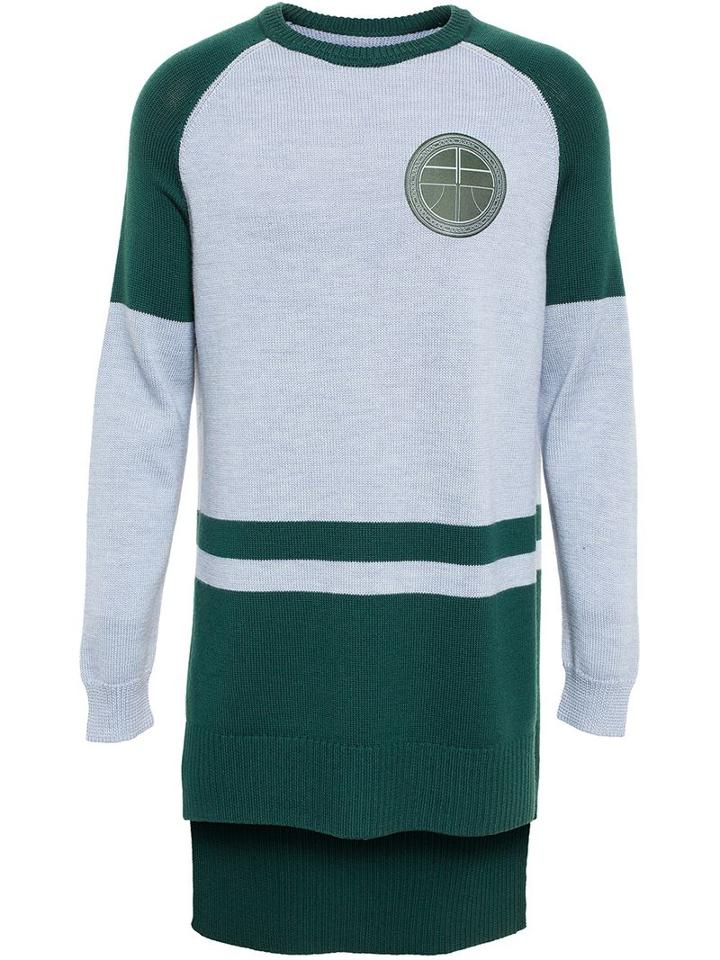 Astrid Andersen Long-line Varsity Sweater, Men's, Size: Medium, Grey, Cotton/spandex/elastane