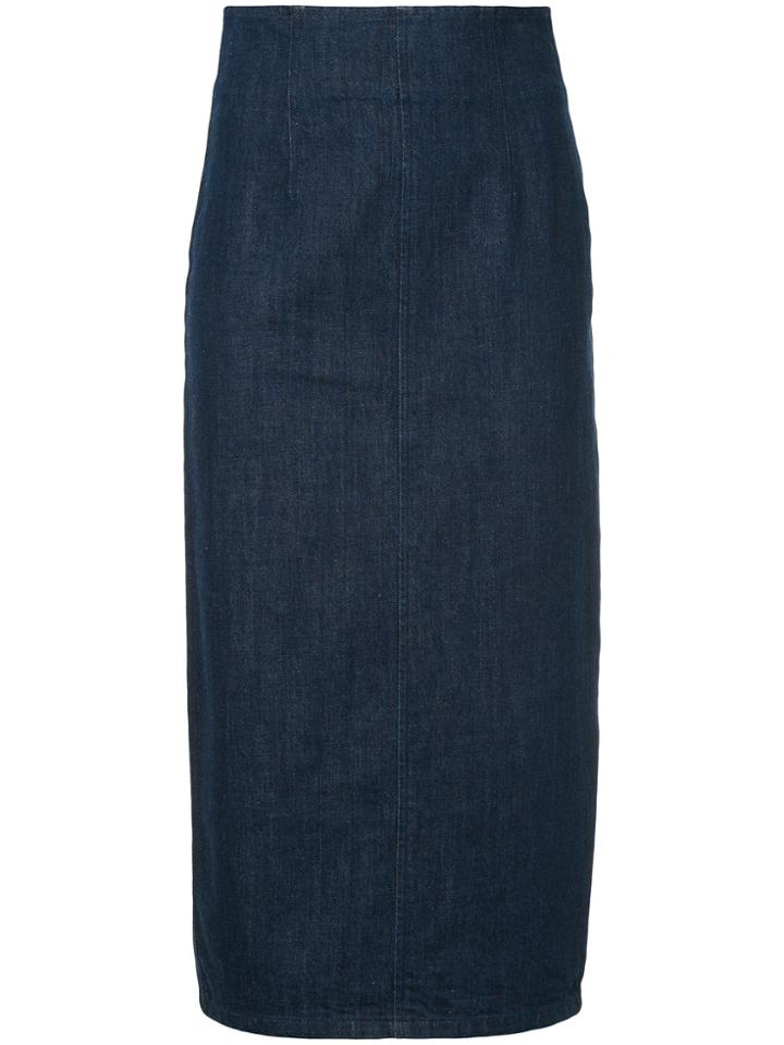 H Beauty & Youth High-waist Denim Pencil Skirt - Blue