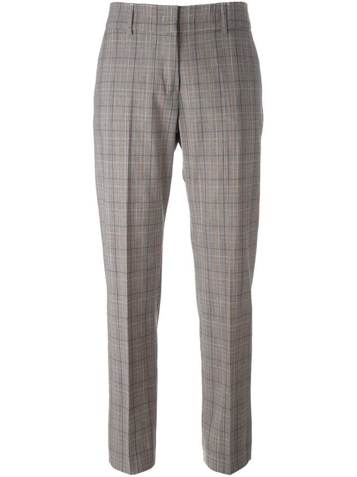 Piazza Sempione Checked Trousers, Women's, Size: 42, Grey, Polyamide/spandex/elastane/virgin Wool/other Fibers