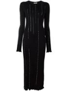 Nina Ricci Embellished Longsleeved Dress, Women's, Size: Large, Black, Viscose