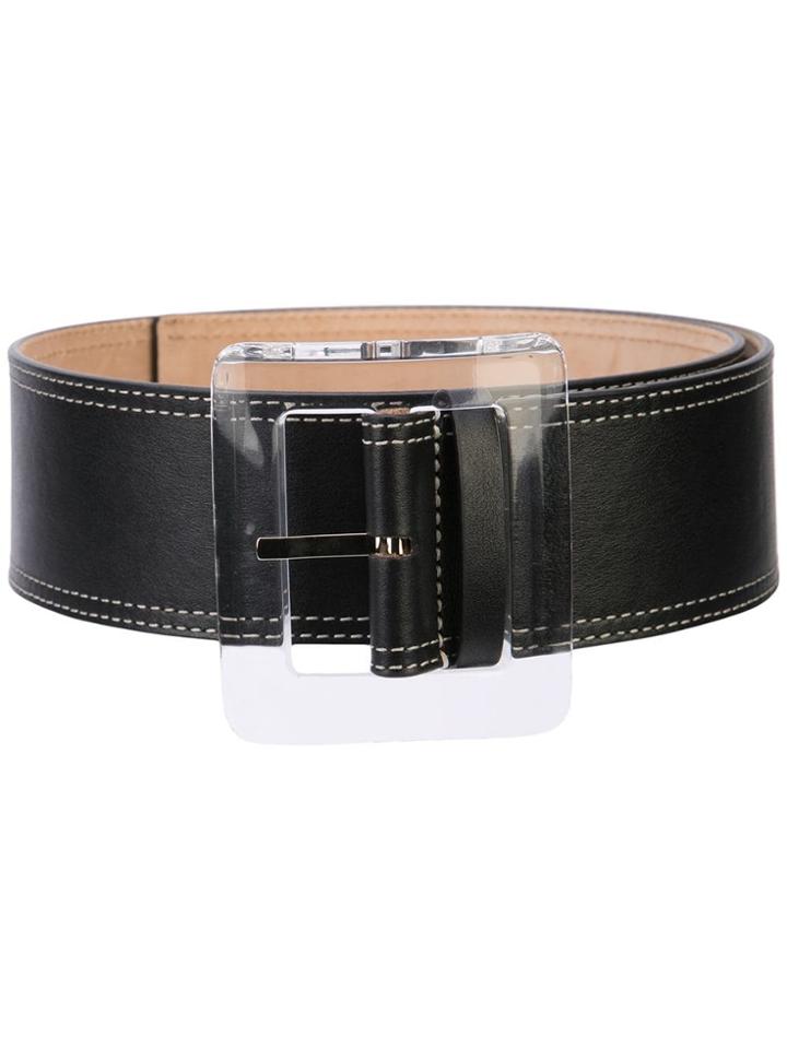 Veronica Beard Transparent Buckle Belt - Black