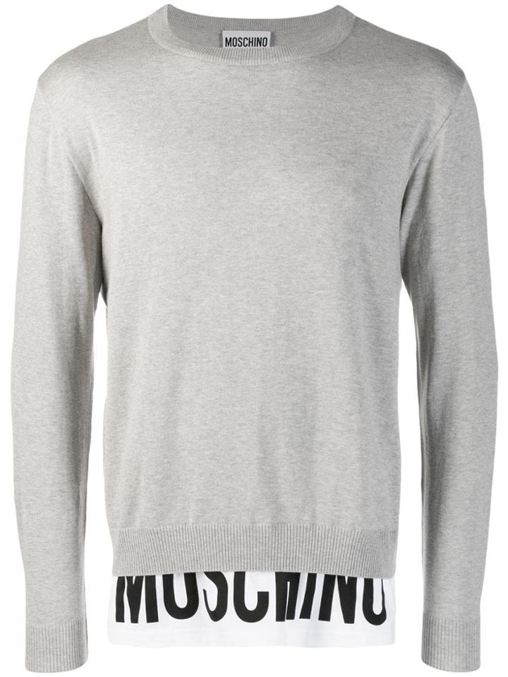 Moschino Layered Fine Knit Sweater - Grey