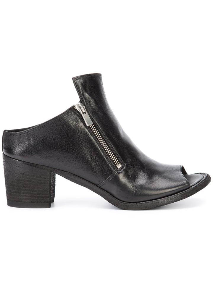 Officine Creative Sabot Open Ankle Boots - Black