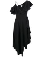 Jovonna Asymmetric Stara Wrap Dress - Black