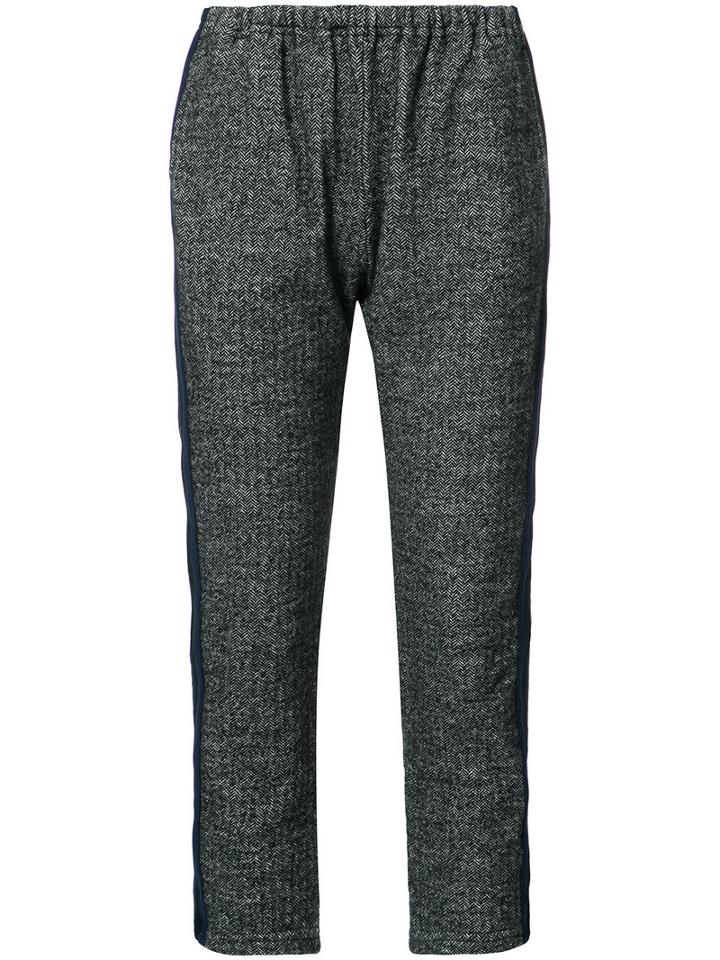 Engineered Garments Elasticated Waist Cropped Trousers, Women's, Size: 1, Grey, Cotton/wool/polyester