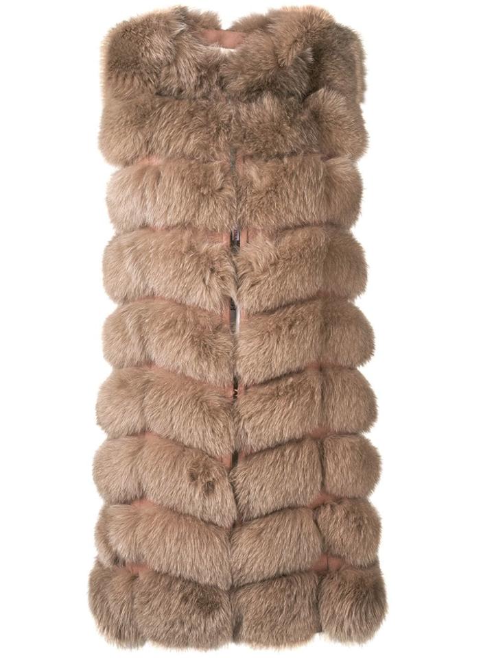 Liska Padded Gilet Coat - Neutrals