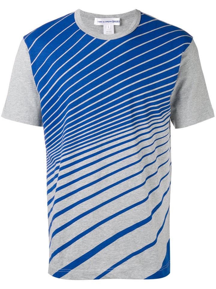 Comme Des Garçons Shirt Printed Panel T-shirt, Men's, Size: Medium, Blue, Cotton