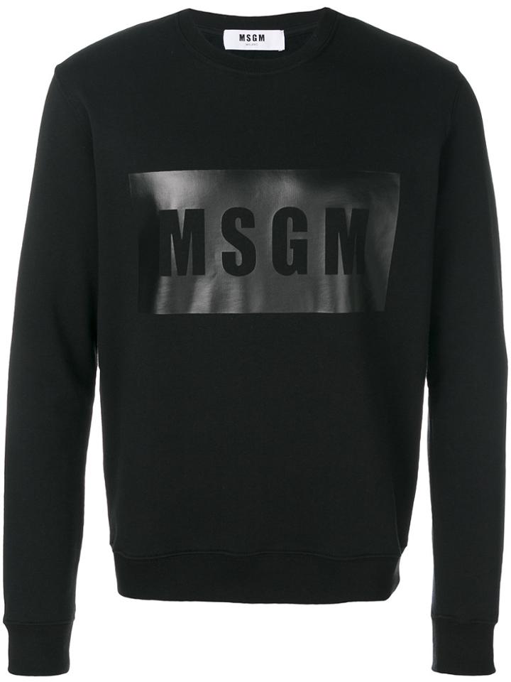 Msgm Logo Print Sweatshirt - Black