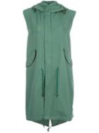 Mr & Mrs Italy Long Zipped Gilet, Women's, Size: Xs, Green, Cotton
