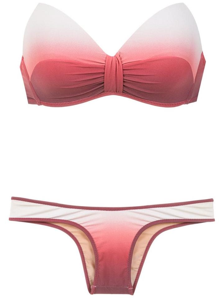 Amir Slama Gradient Effect Bikini Set - Red