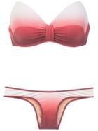 Amir Slama Gradient Effect Bikini Set - Red