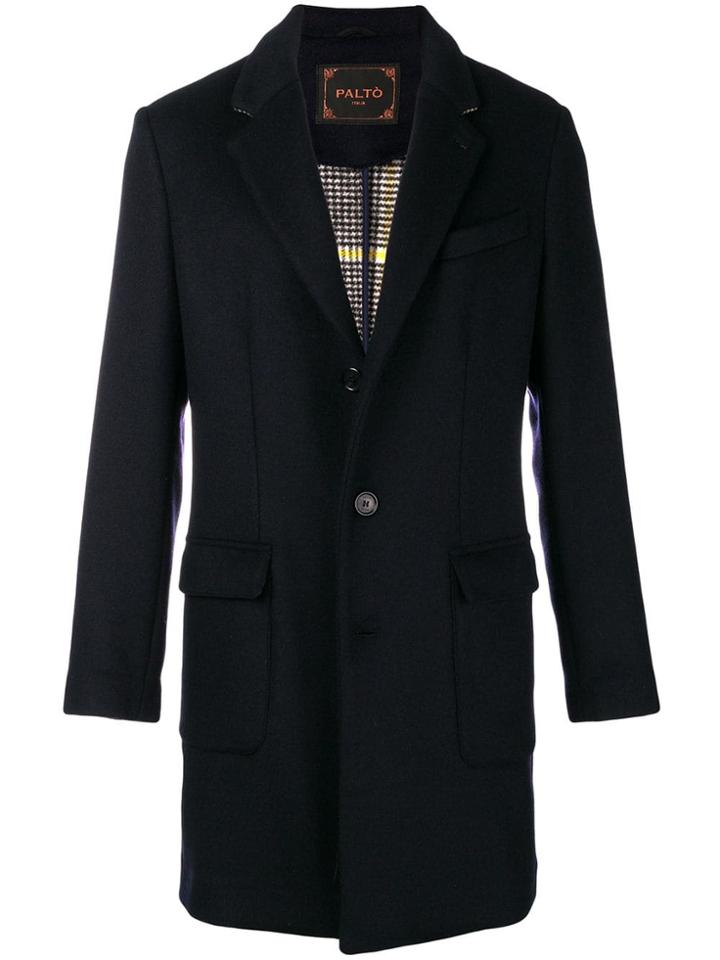 Paltò Classic Single-breasted Coat - Blue