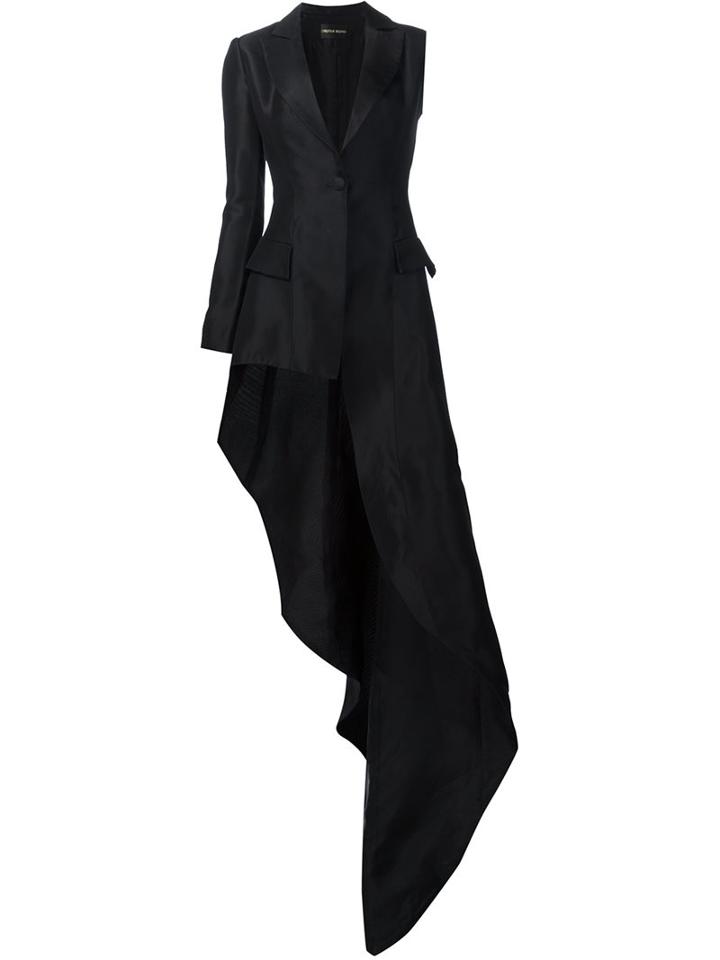 Christian Siriano Long Asymmetric Hem Blazer