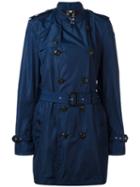 Burberry Double Breasted Trench Coat, Men's, Size: 46, Blue, Polyamide/cotton