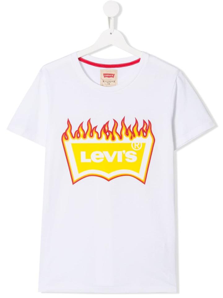 Levi's Kids Teen Flame Logo Print T-shirt - White