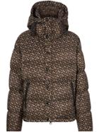 Burberry Detachable Sleeve Monogram Print Puffer Jacket - Bridle Brown