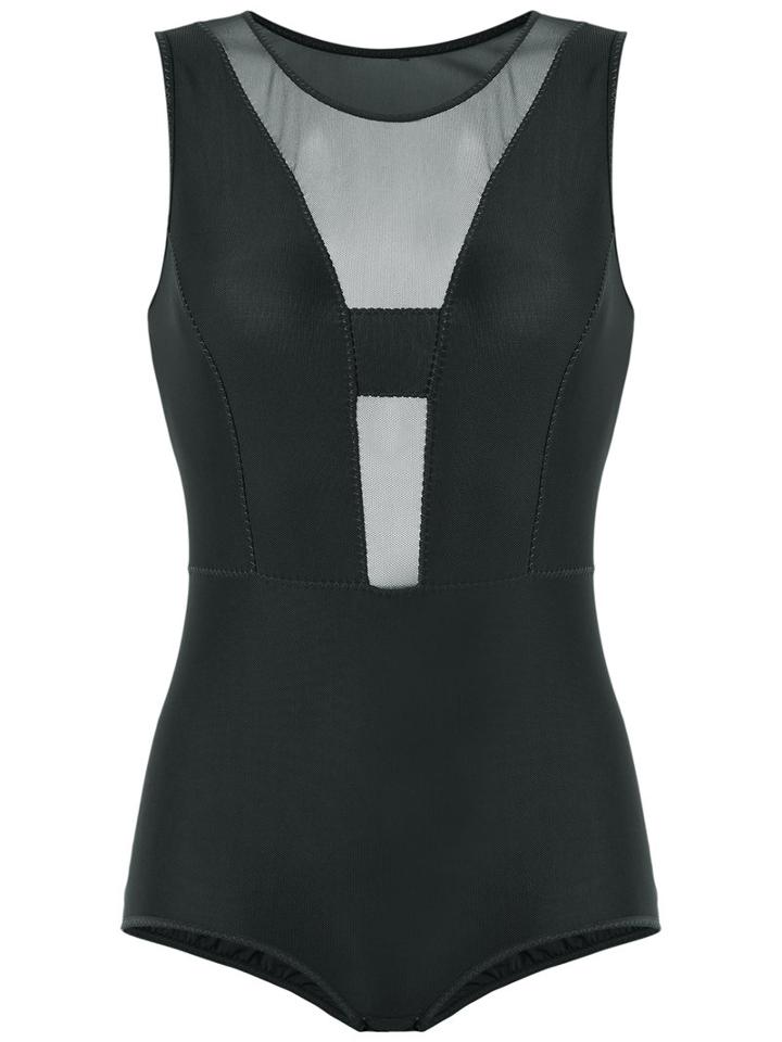 Panelled Bodysuit - Women - Polyamide/spandex/elastane - G, Black, Polyamide/spandex/elastane, Giuliana Romanno