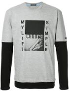 Education From Youngmachines Graphic Print Contrast T-shirt - Grey