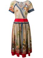 Alberta Ferretti Multi Printed Dress, Women's, Size: 42, Silk/cotton