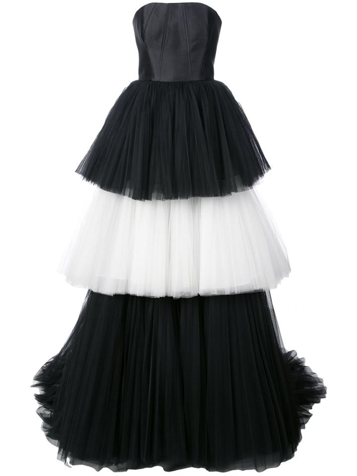Carolina Herrera Mikado Bustier Tulle Ballgown - Black