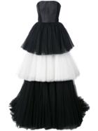 Carolina Herrera Mikado Bustier Tulle Ballgown - Black