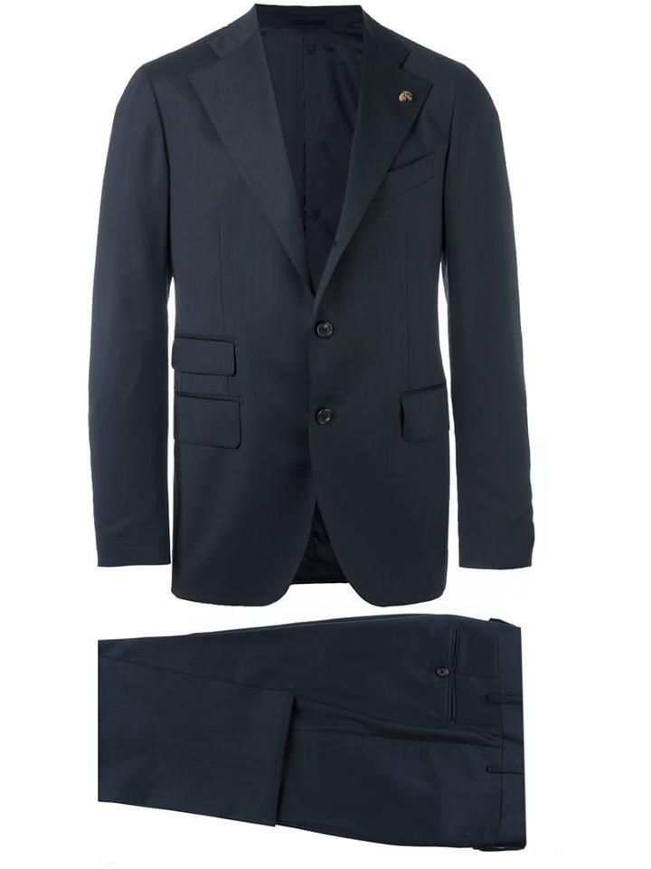 Gabriele Pasini Formal Suit, Men's, Size: 48, Blue, Cupro/viscose/cashmere/wool