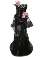 Marchesa Floral-embellished Strapless Gown - Black