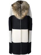 Burberry 'prorsum' Coat, Women's, Black, Goat Fur/polyester/viscose/racoon Fur