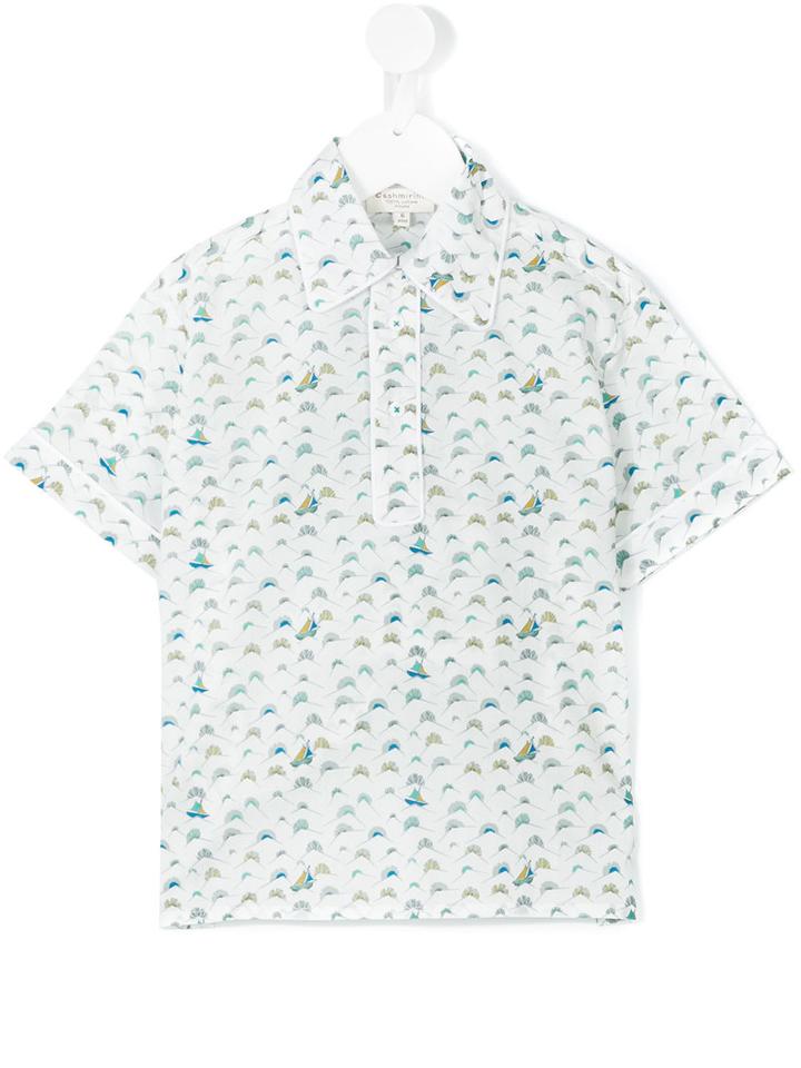 Cashmirino - Printed Polo Shirt - Kids - Cotton - 6 Yrs, White