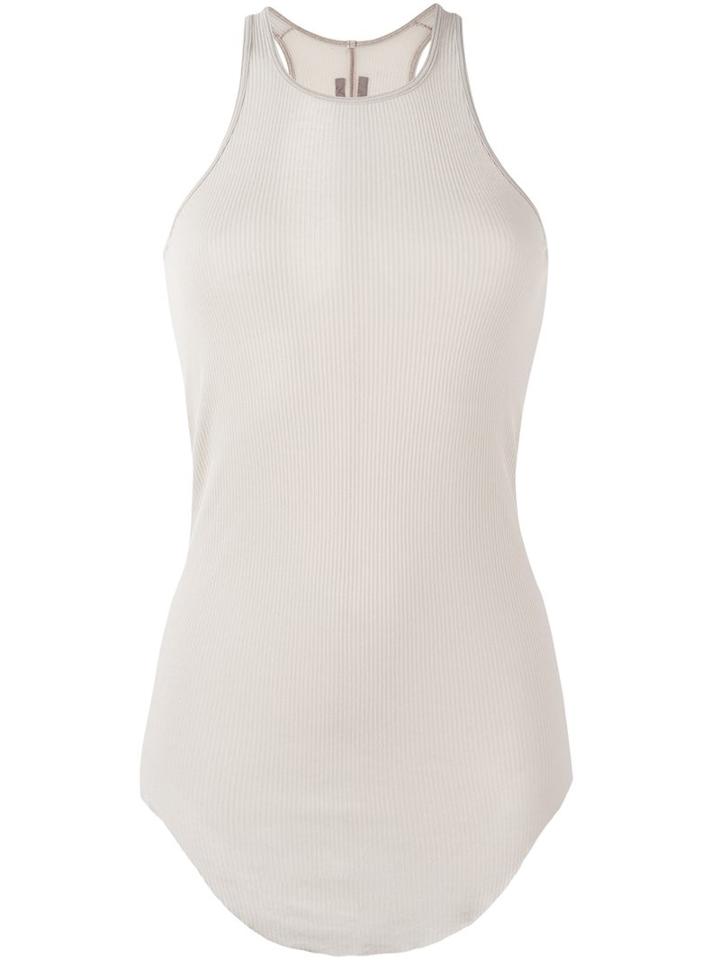 Rick Owens Curved Hem Tank Top, Women's, Size: 40, White, Viscose/silk