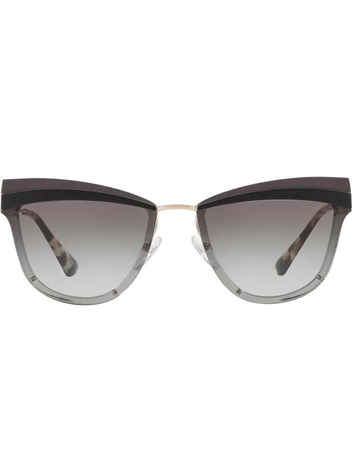 Prada Eyewear Cat-eye Shaped Sunglasses - Gold
