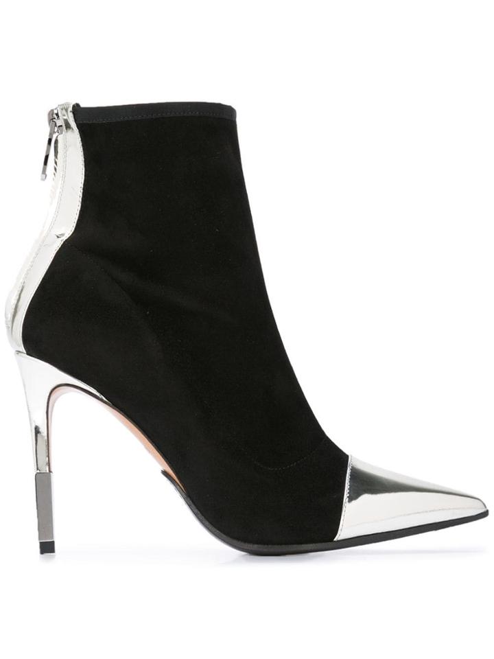 Balmain Balmain W8fc349pchs Black/silver Leather/fur/exotic