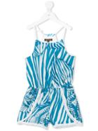 Roberto Cavalli Kids - Striped Playsuit - Kids - Cotton/spandex/elastane - 8 Yrs, Black