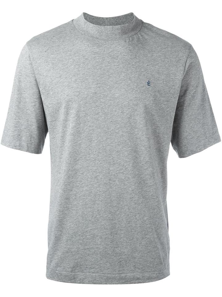 Études Embroidered Logo T-shirt, Men's, Size: Medium, Grey, Cotton
