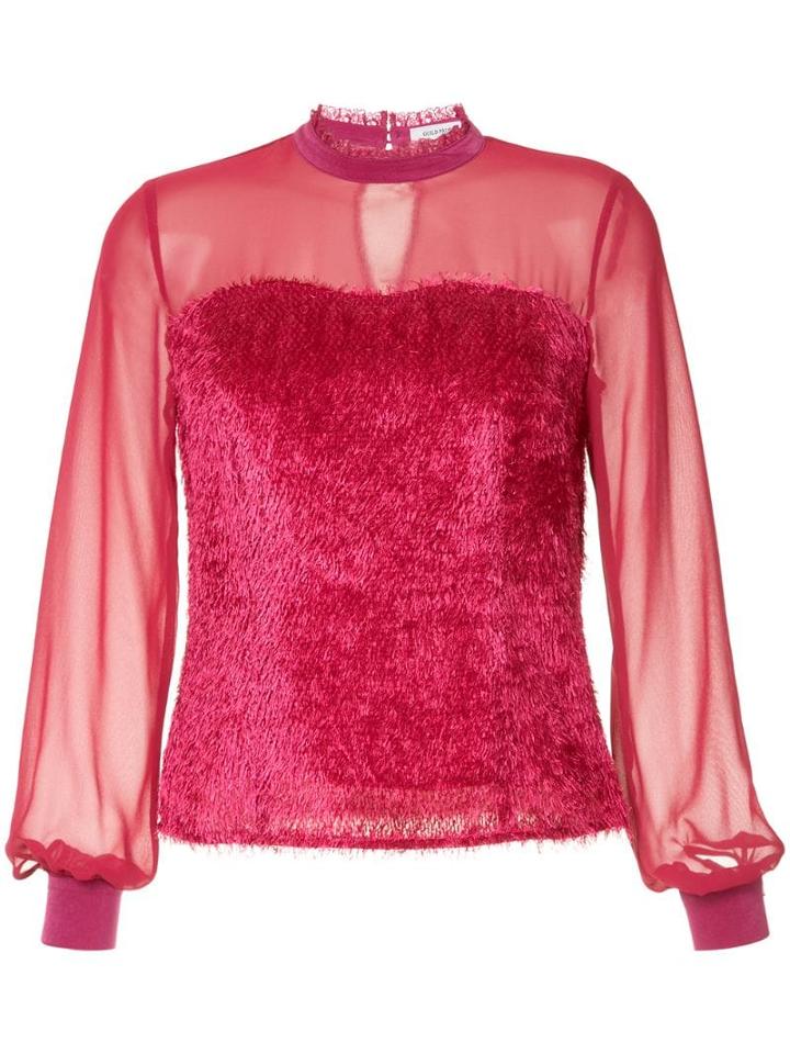 Guild Prime Sheer Fringed Blouse - Pink