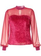 Guild Prime Sheer Fringed Blouse - Pink