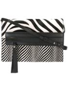 Elena Ghisellini Zebra Print Shoulder Bag, Women's, Black